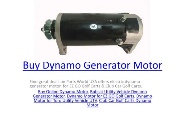 Buy Dynamo Generator Motor