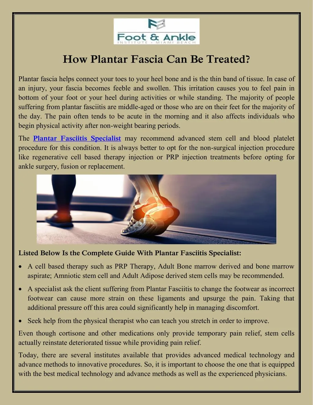 how plantar fascia can be treated