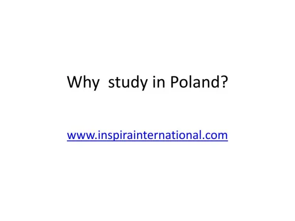 Study In Poland
