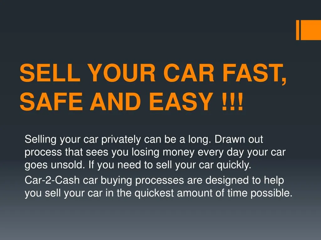 sell your car fast safe and easy