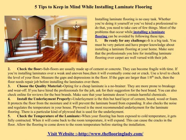 5 Tips to Keep in Mind While Installing Laminate Flooring