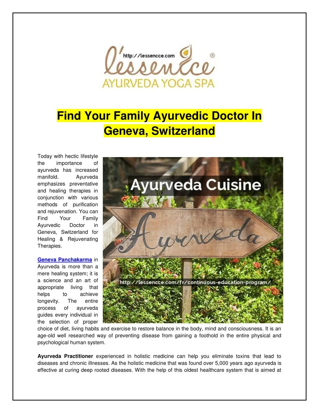 find your family ayurvedic doctor in geneva