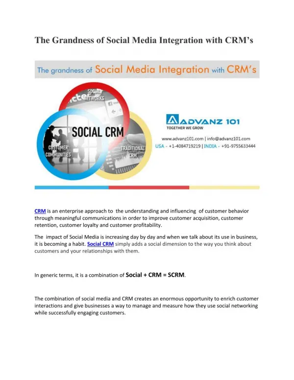 The Grandness of Social Media Integration with CRM’s