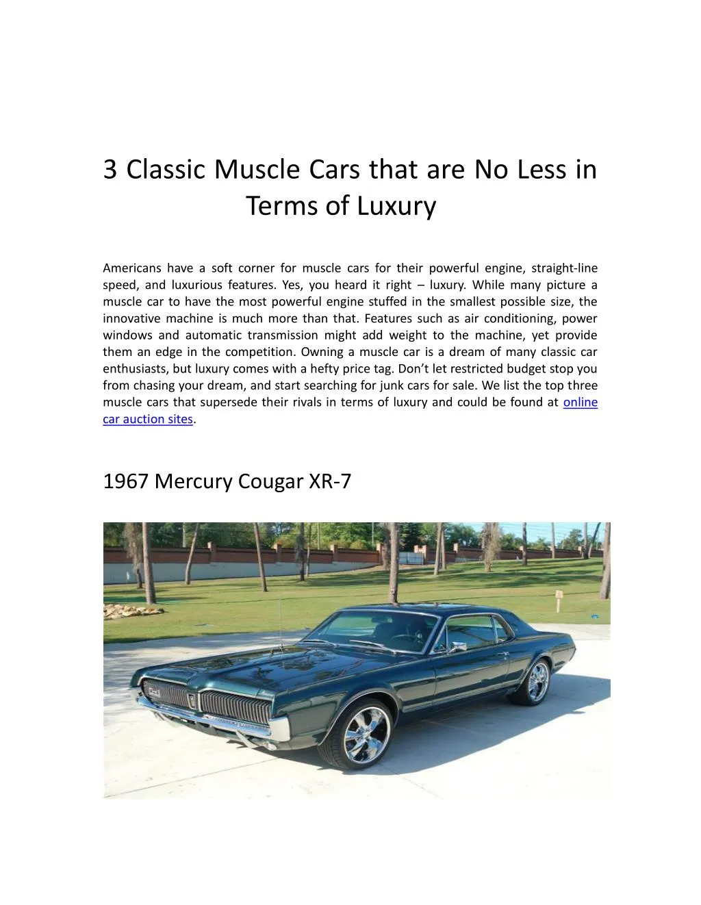 3 classic muscle cars that are no less in terms