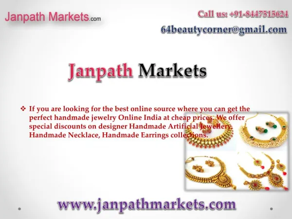Buy Handmade Jewellery Online India - janpathmarkets.com