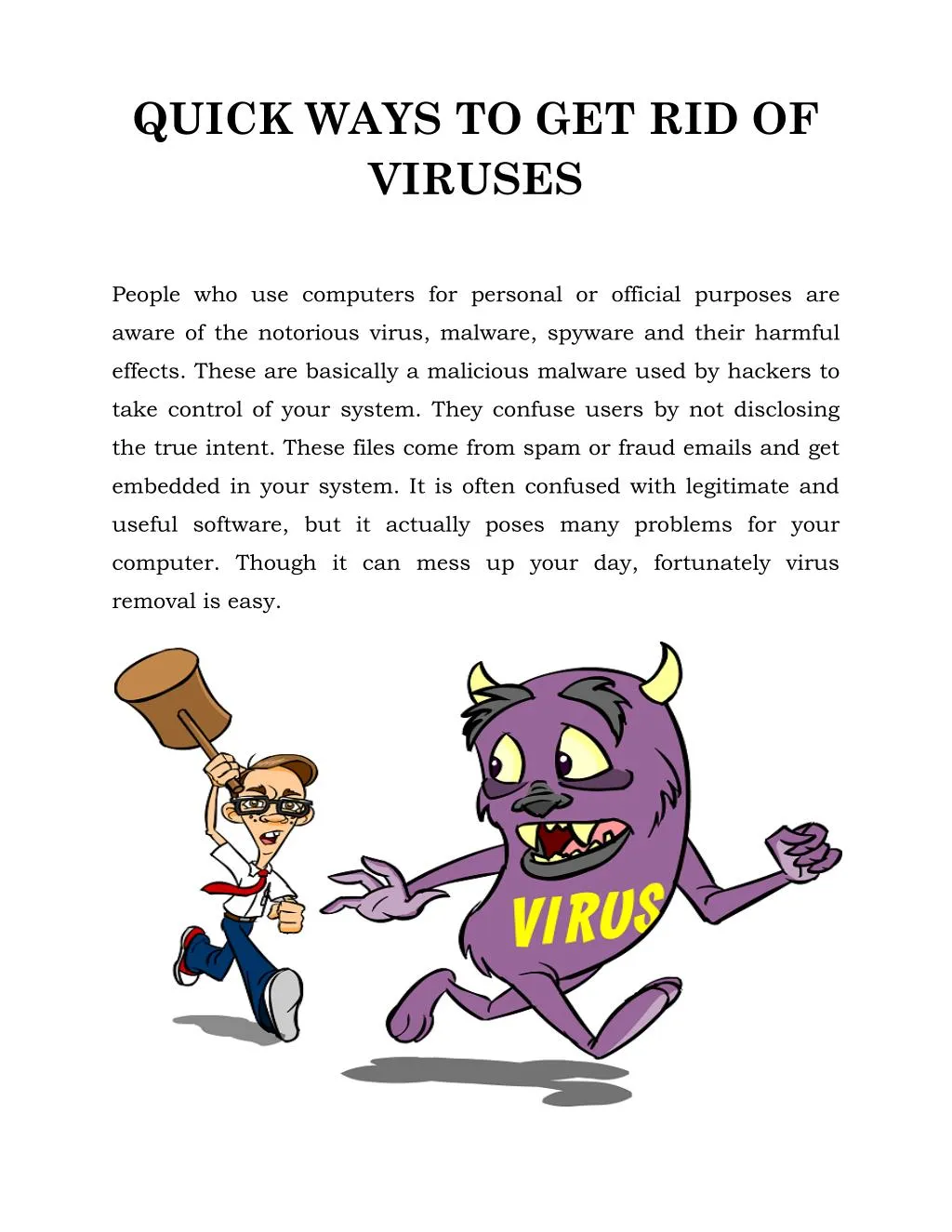 quick ways to get rid of viruses