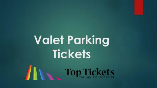 Valet Parking Tickets