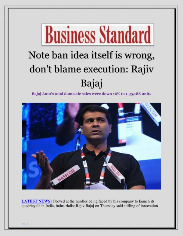 Note ban idea itself is wrong, don't blame execution: Rajiv Bajaj