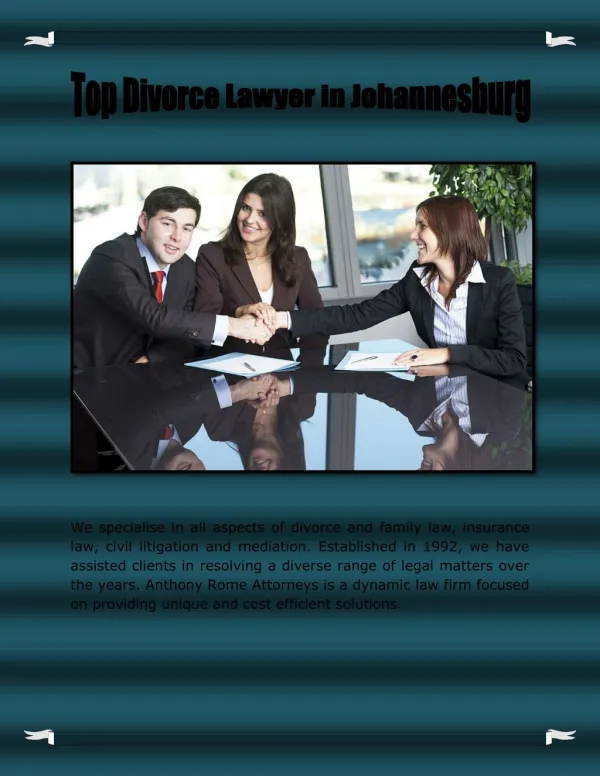 Top Divorce Lawyer in Johannesburg