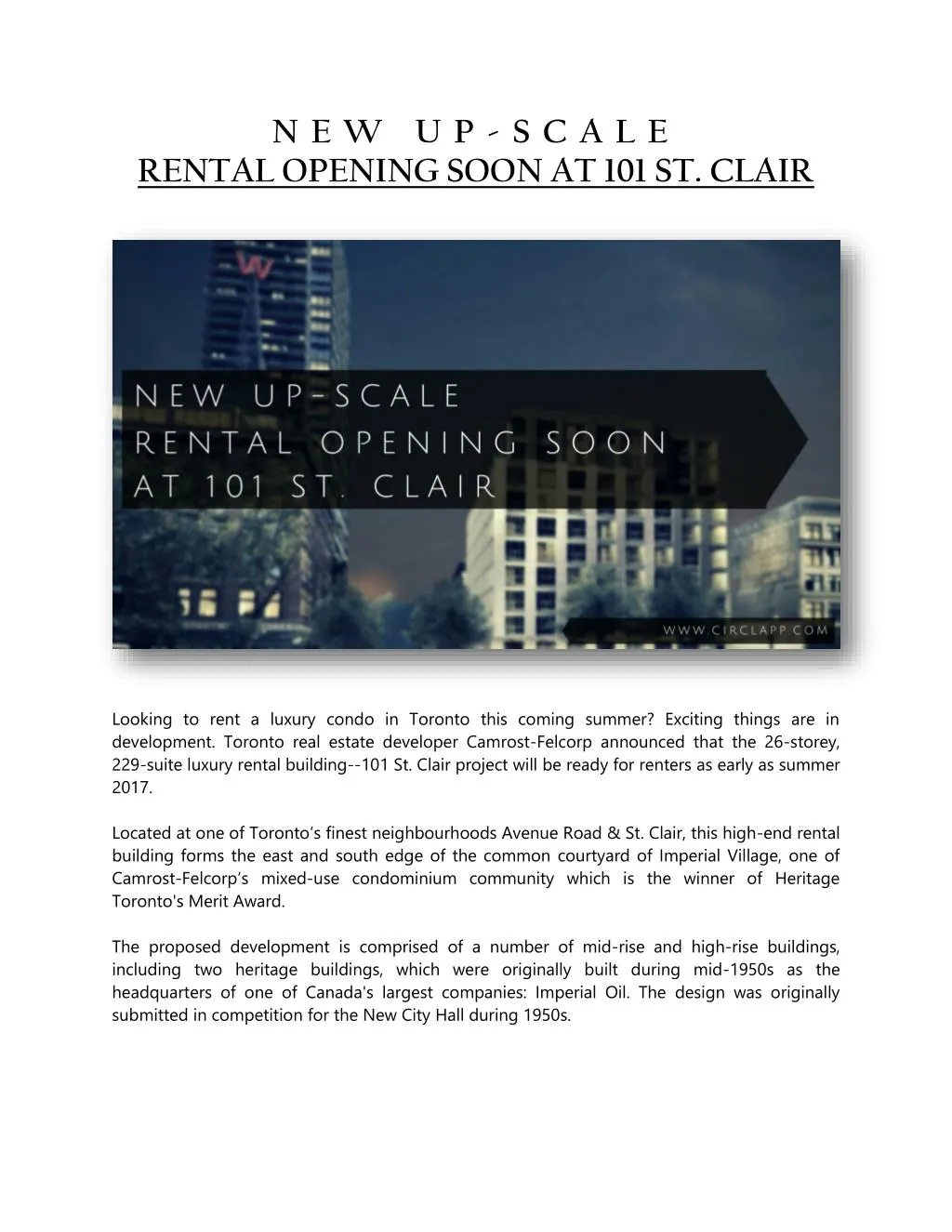 n e w u p s c a l e rental opening soon