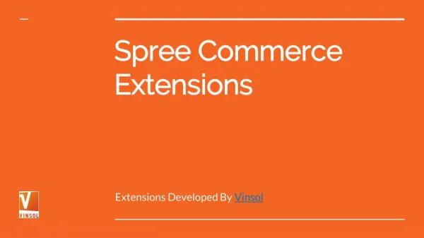 SpreeCommerce Extensions