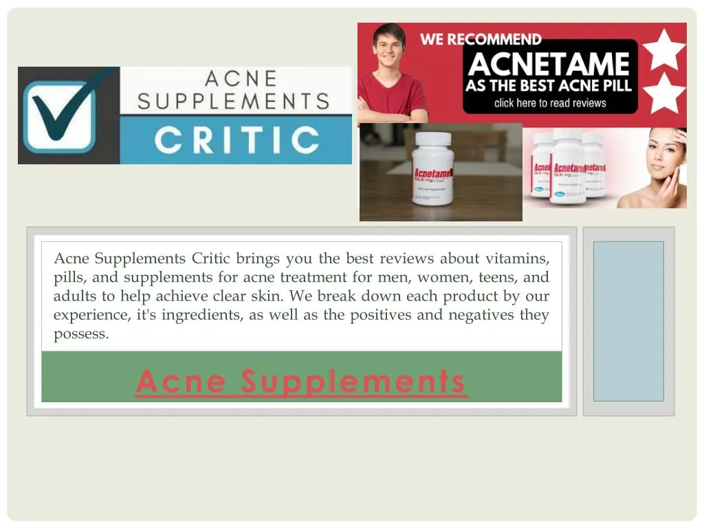 acne supplements