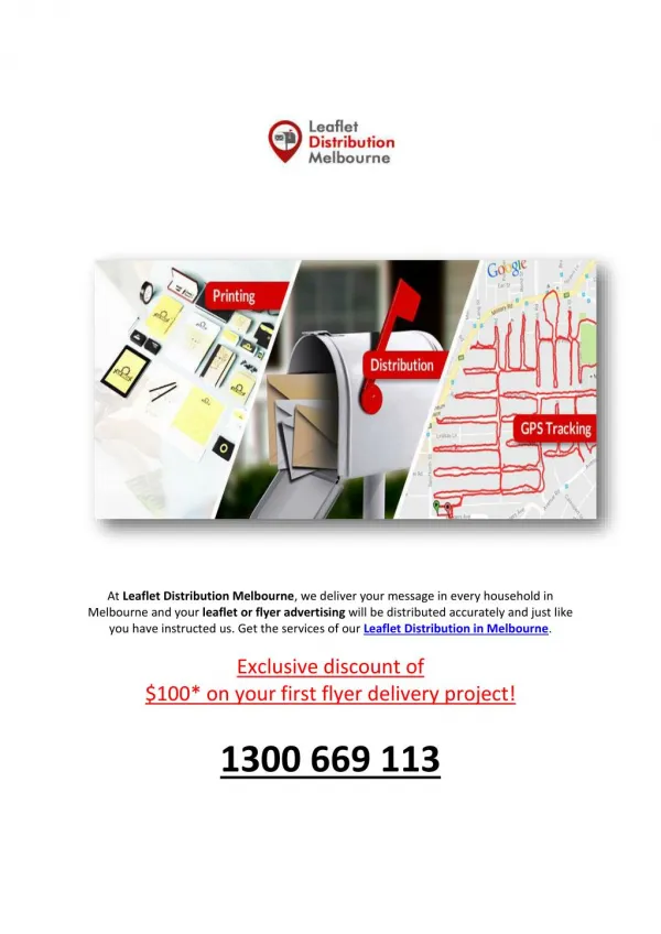 Get Advertising Letterbox and Leaflet Distribution in Melbourne to Every Household