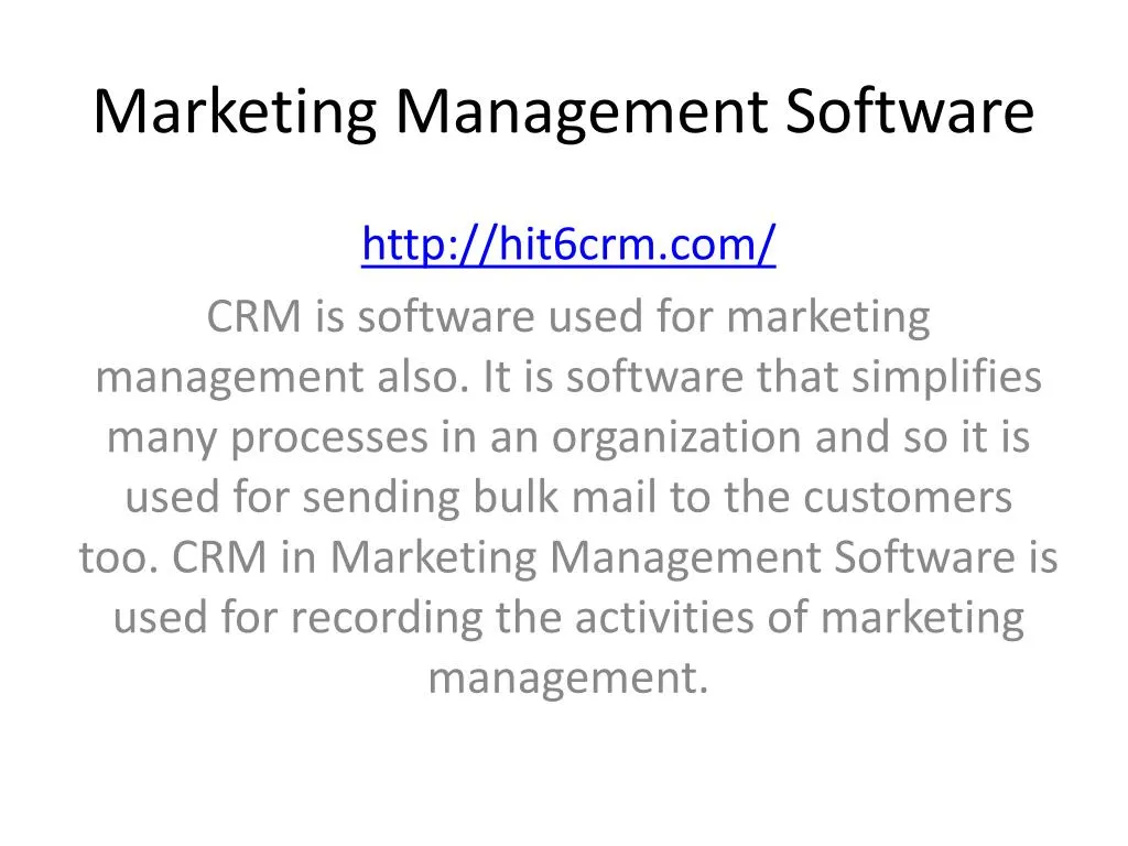marketing management software