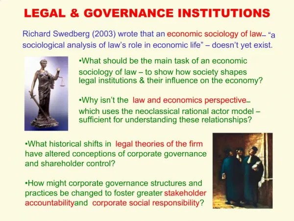 LEGAL GOVERNANCE INSTITUTIONS