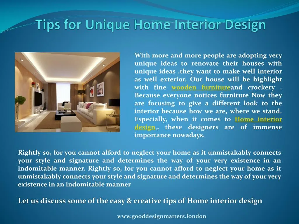 tips for unique home interior design