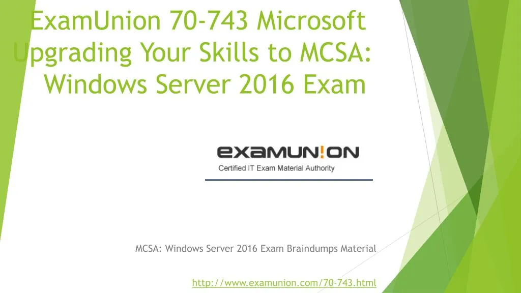 examunion 70 743 microsoft upgrading your skills to mcsa windows server 2016 exam