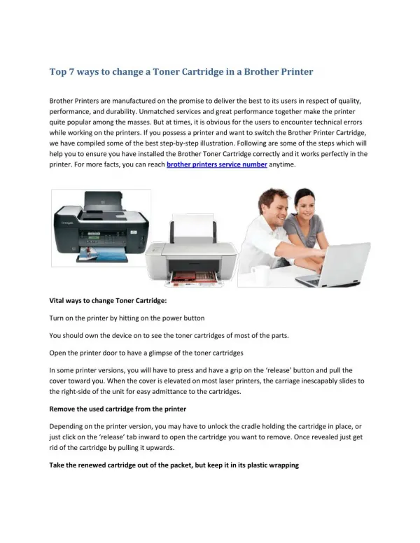 Top 7 ways to change a Toner Cartridge in a Brother Printer