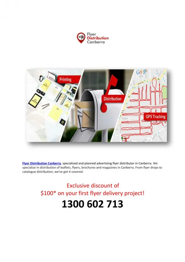 Specialized And Planned Advertising Flyer Distributor in Canberra