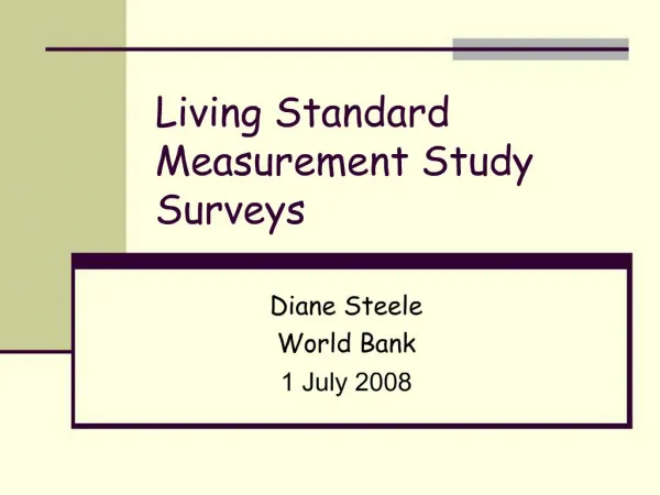Living Standard Measurement Study Surveys