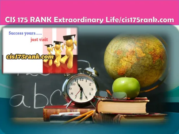 CIS 175 RANK Extraordinary Life/cis175rank.com