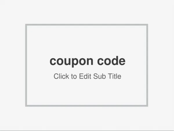 coupon code