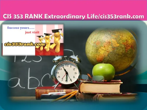 CIS 353 RANK Extraordinary Life/cis353rank.com