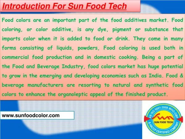 Food Colors Suppliers