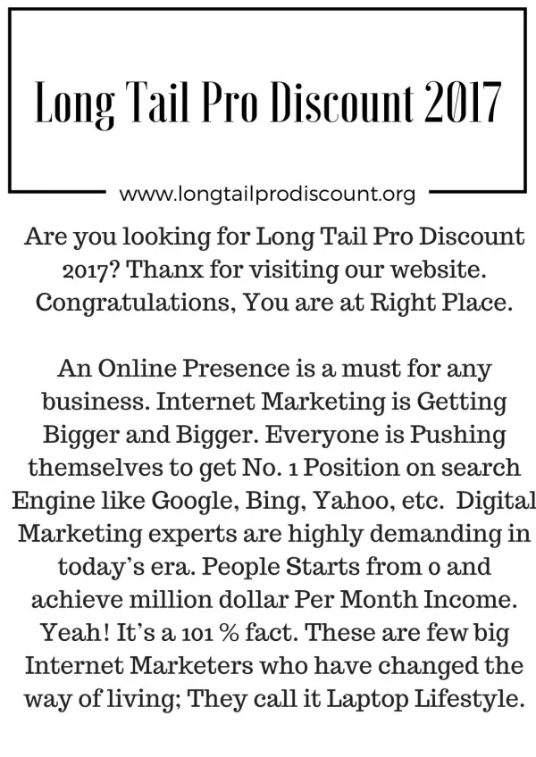 Long Tail Pro Discount 2017