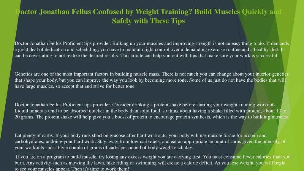 doctor jonathan fellus confused by weight training build muscles quickly and safely with these tips