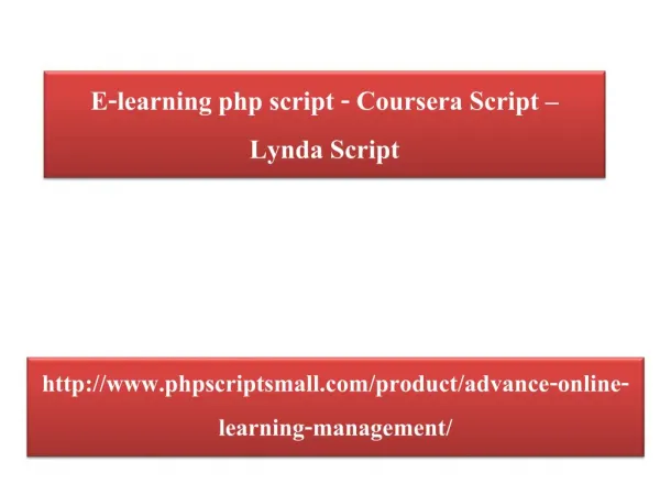 E-learning php script - Coursera Script - Lynda Script