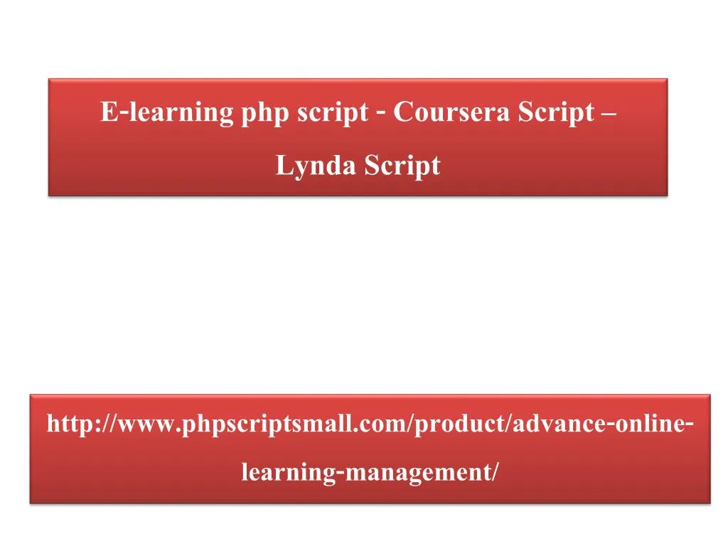 e learning php script coursera script lynda script