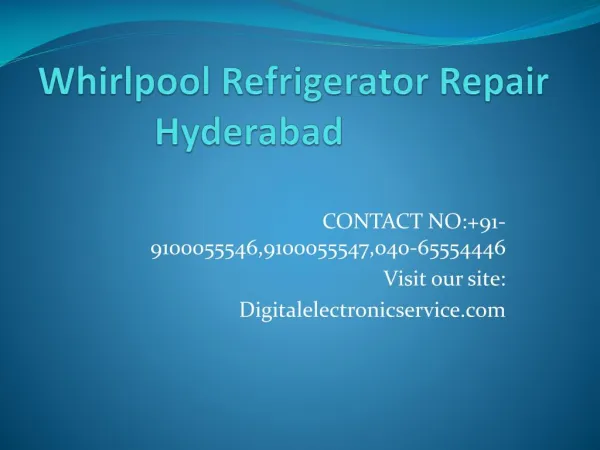 Whirlpool Refrigerator Repair Center in Hyderabad