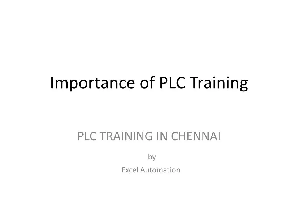 importance of plc training