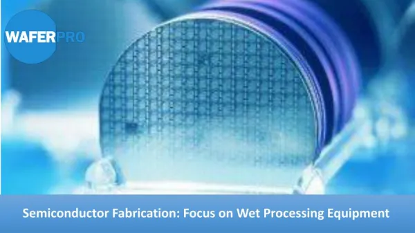 Semiconductor Fabrication: Focus on Wet Processing Equipment