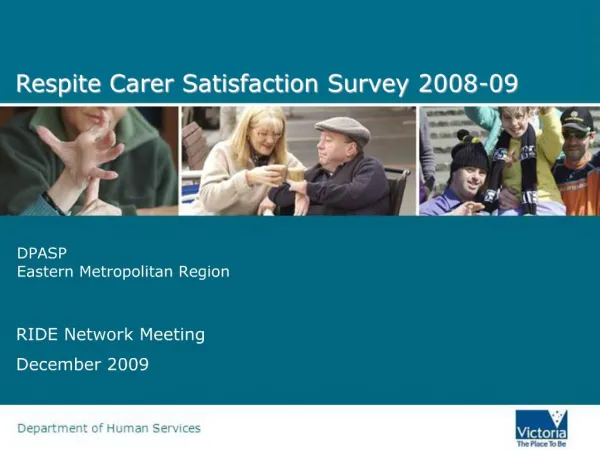 Respite Carer Satisfaction Survey 2008-09