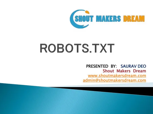 How to create a Robot.txt | what is a Robots.txt | Robots exclusion standard | ShoutMakersDream