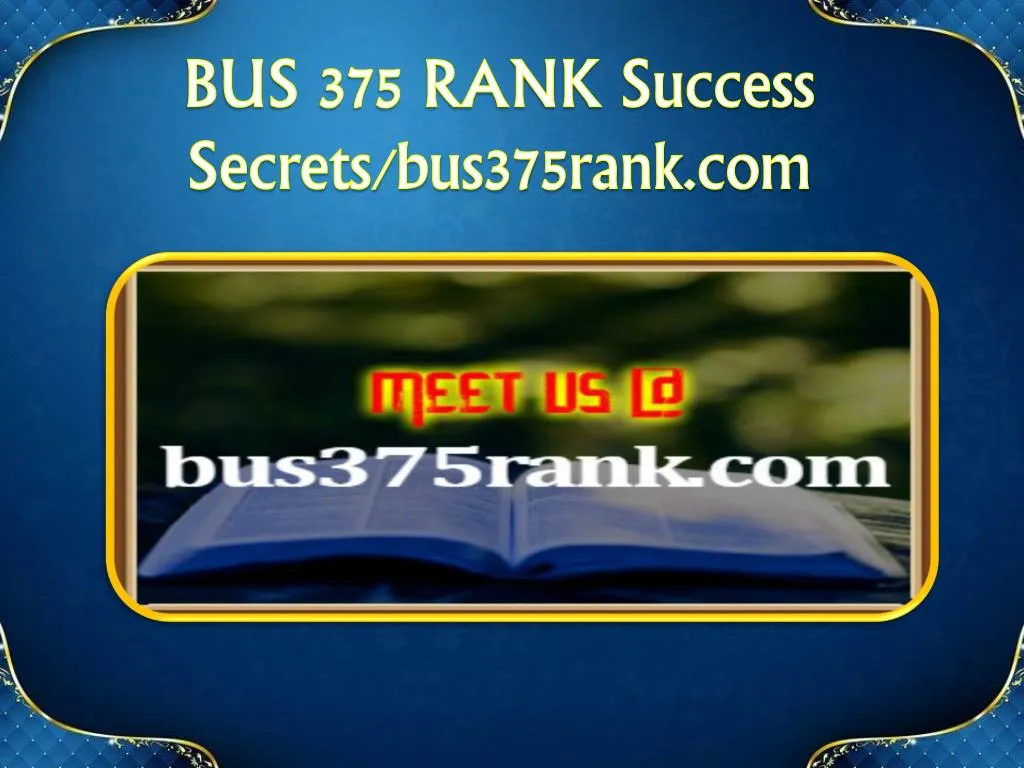 bus 375 rank success secrets bus375rank com