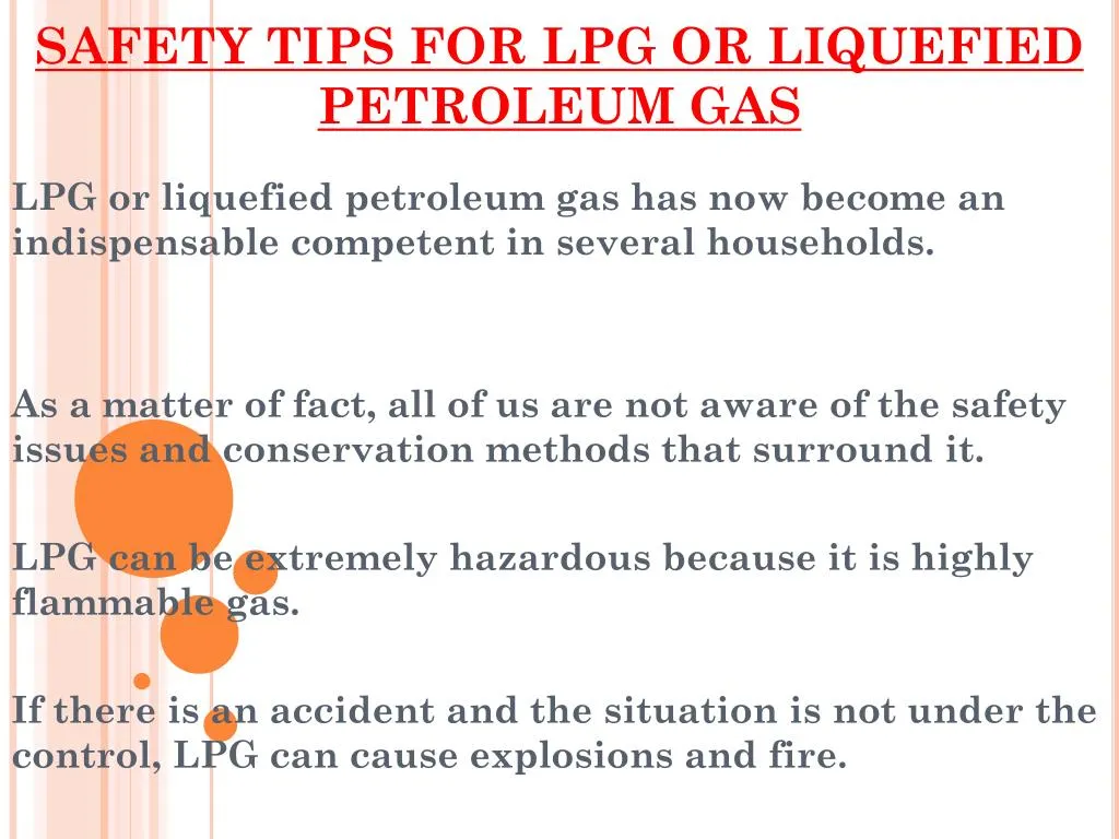 safety tips for lpg or liquefied petroleum gas