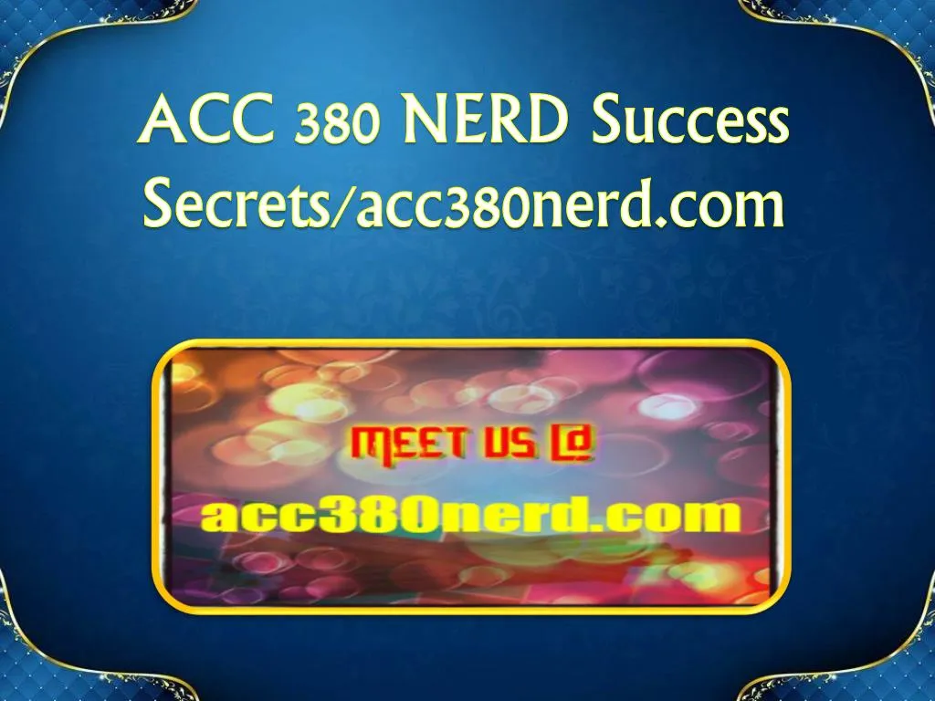 acc 380 nerd success secrets acc380nerd com