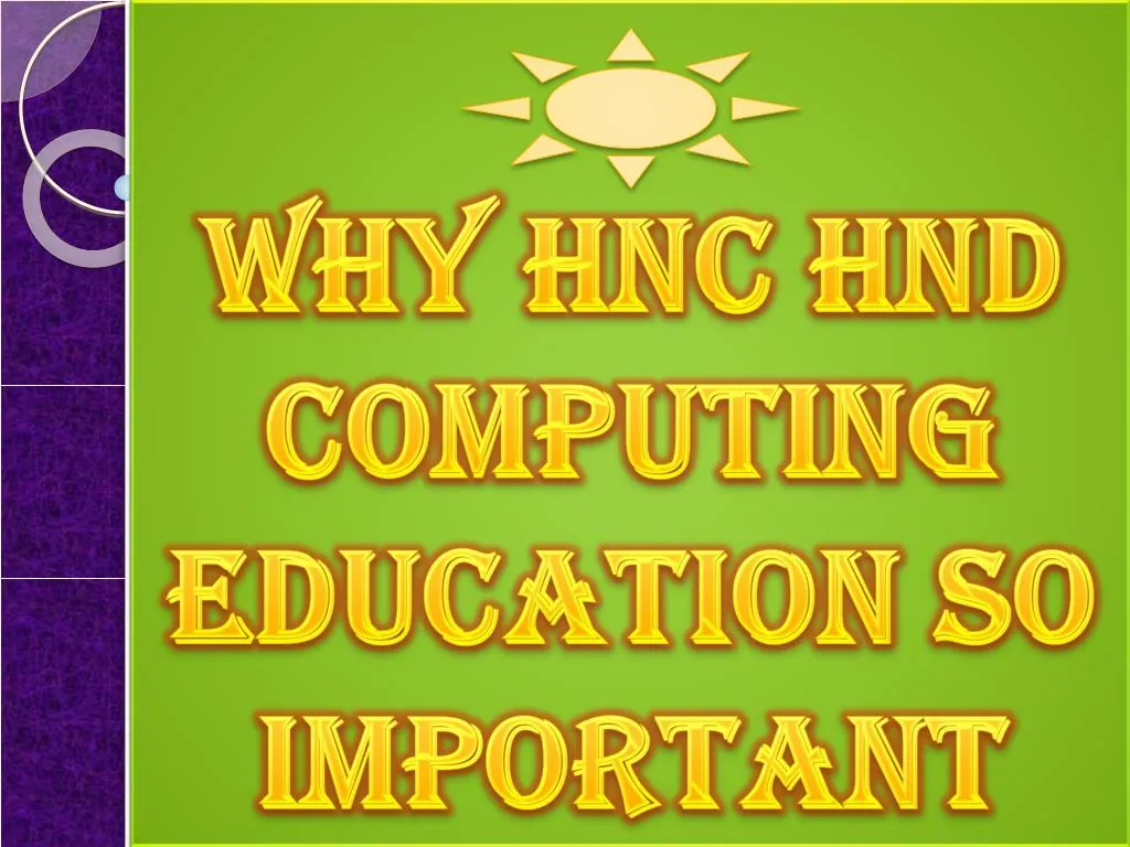 why hnc hnd computing education so important