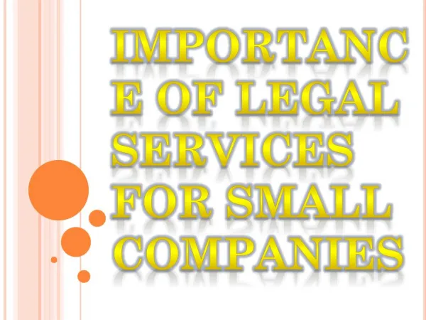 Why Legal Services are Necessary for Small Companies?