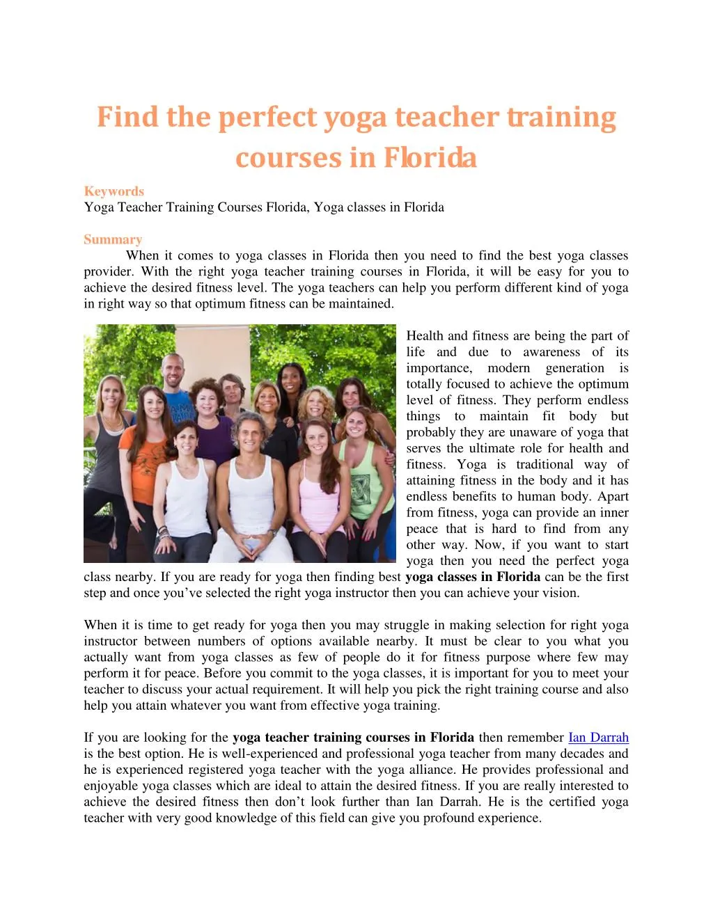 find the perfect yoga teacher training courses