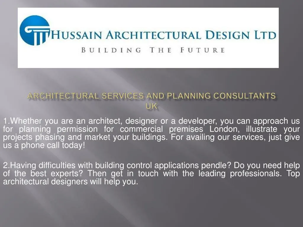 architectural services and planning consultants uk