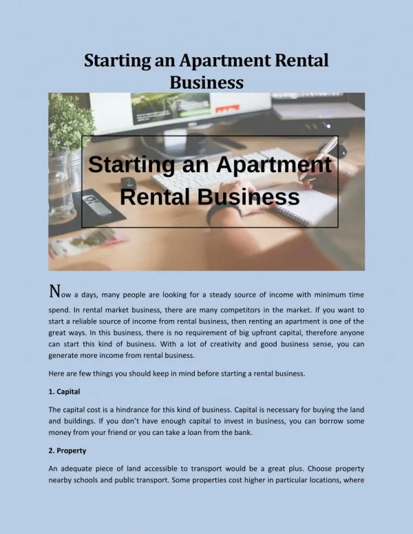 Starting an Apartment Rental Business