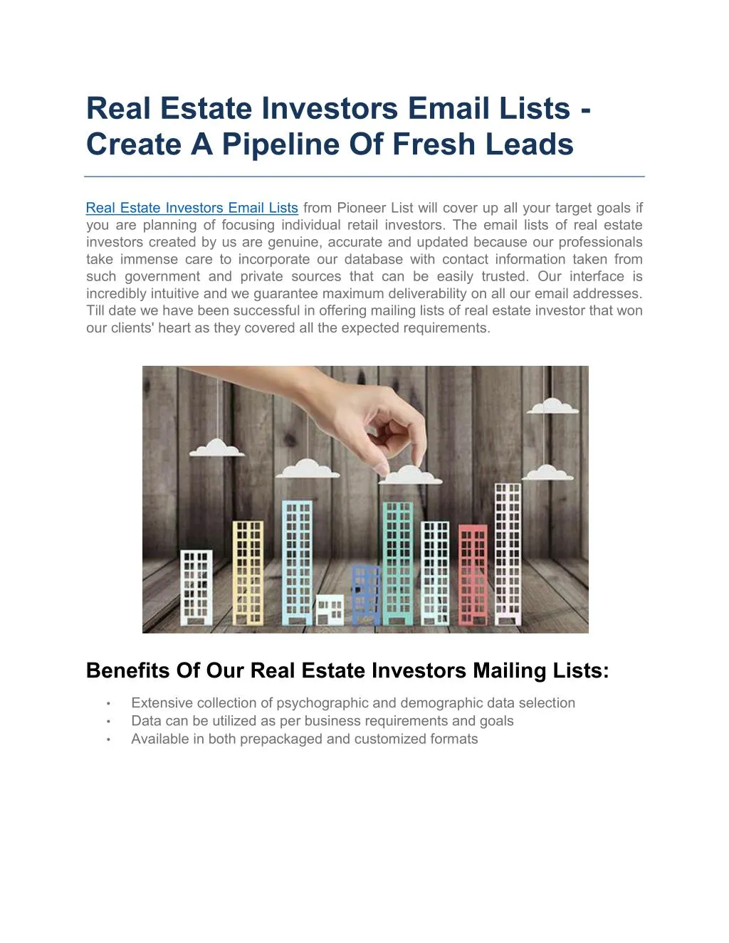 real estate investors email lists create