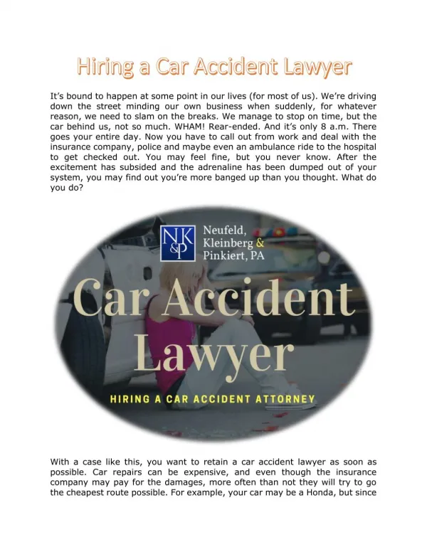 Car Accident Lawyer | Car Accident Personal Injury Lawyer, Florida