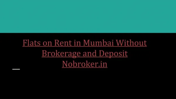 Rented House in Mumbai - Nobroker.in
