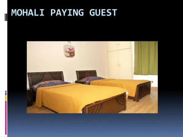 Paying guest services in tricity mohali