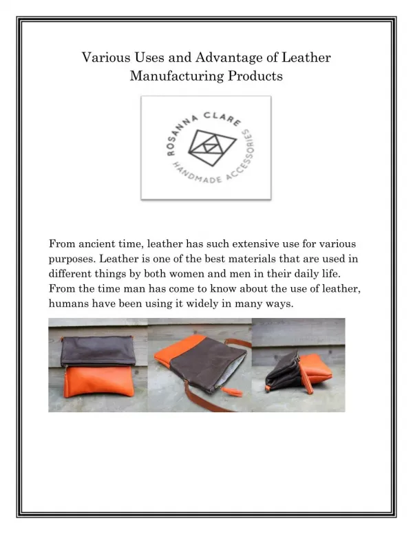 Leather Bag Making Workshop